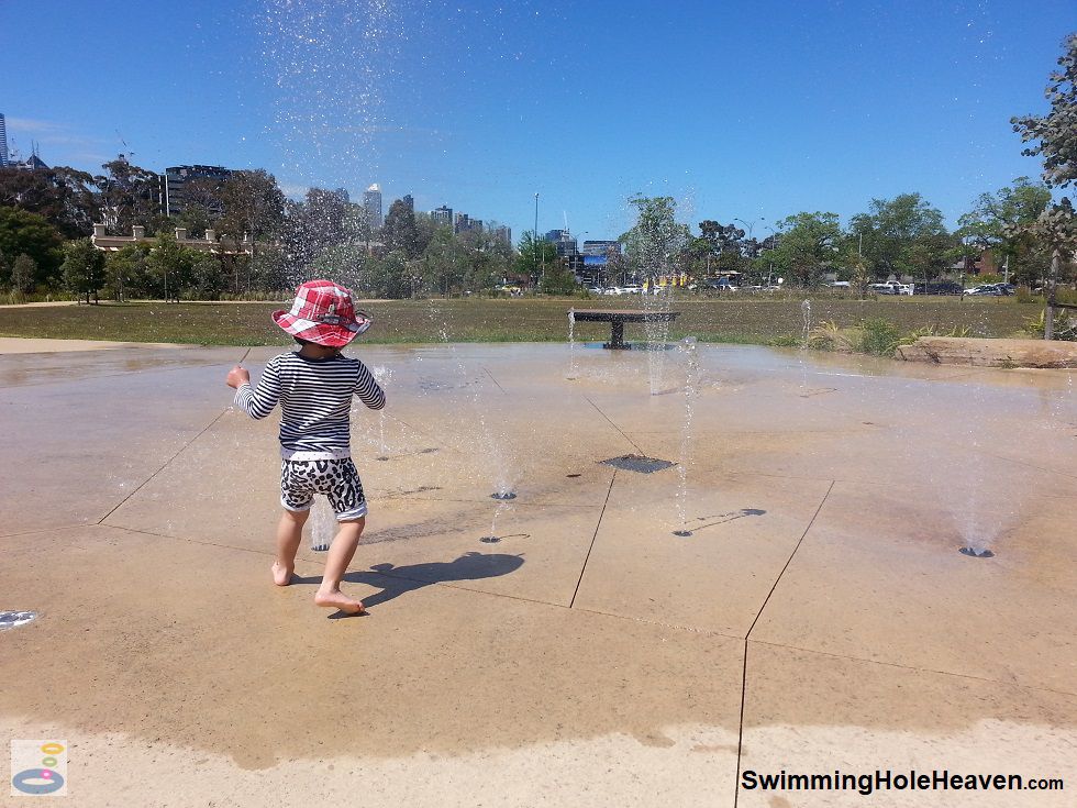 The splash pad in action at Royal Park near the Royal Children's Hospital